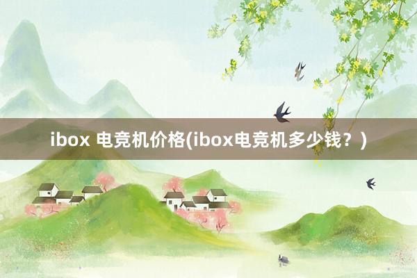 ibox 电竞机价格(ibox电竞机多少钱？)