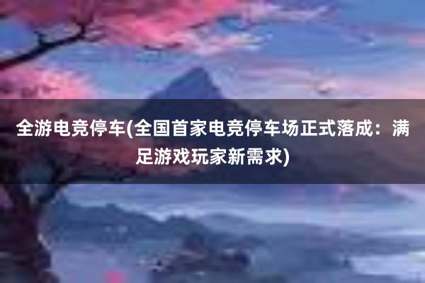 全游电竞停车(全国首家电竞停车场正式落成：满足游戏玩家新需求)