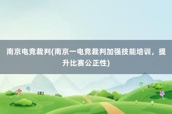 南京电竞裁判(南京一电竞裁判加强技能培训，提升比赛公正性)