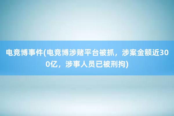 电竞博事件(电竞博涉赌平台被抓，涉案金额近300亿，涉事人员已被刑拘)