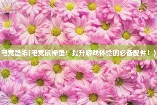 电竞垫纸(电竞鼠标垫：提升游戏体验的必备配件！)