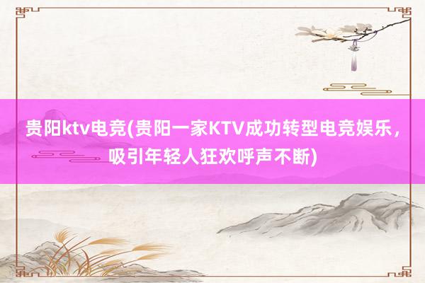 贵阳ktv电竞(贵阳一家KTV成功转型电竞娱乐，吸引年轻人狂欢呼声不断)