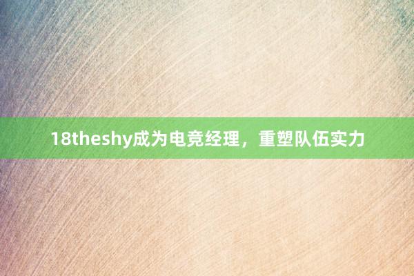 18theshy成为电竞经理，重塑队伍实力