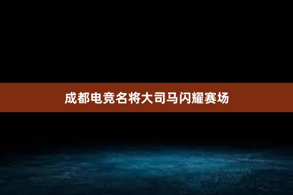 成都电竞名将大司马闪耀赛场