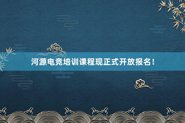 河源电竞培训课程现正式开放报名！