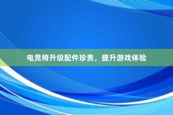 电竞椅升级配件珍贵，提升游戏体验