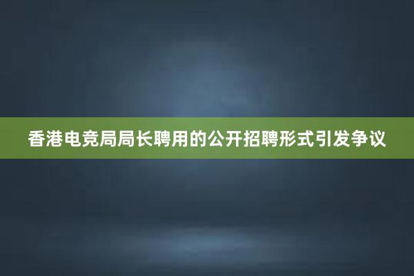 香港电竞局局长聘用的公开招聘形式引发争议